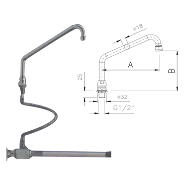 Tap knee operated without mixer | REDFOX - KOB 2 