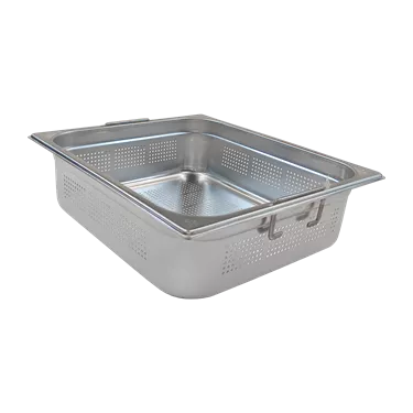 GN container perforated GN 2/3 - 100 handles stainless steel | REDFOX - GND 2/3-100 U