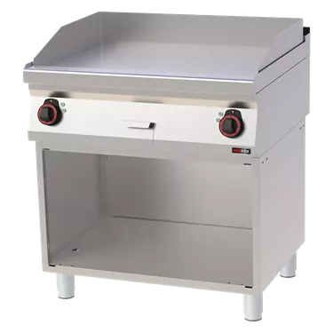 Fry-top griddle plate 80x51 electric smooth on open cabinet 400 V | REDFOX - FTH 70/80 E
