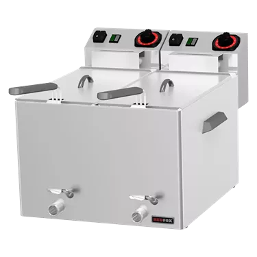Fryer for fish electric 2 baskets 0,43 kW/l, 8+8 l counter top drain tap 230 V | REDFOX - FE 88 V