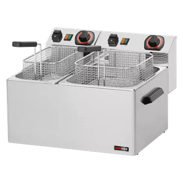 Electric fryer 0,42 + 0,38 kW/l, 8 + 5 l counter top 230 V | REDFOX - FE 74