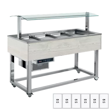 Food display island chilled GN 6-1/1 Hemlock | REDFOX - ES GREEN+ 6H