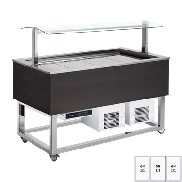 Food display island chilled GN 3-1/1 Wenge | REDFOX - ES BLUE+ 3W