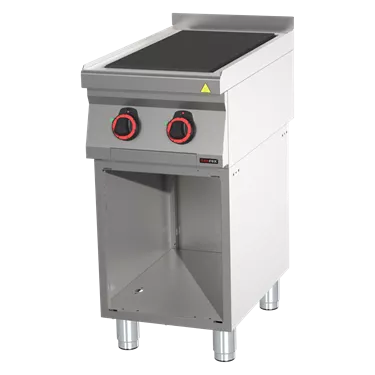 Cooking range electric with 2 solid top plates on open cabinet | REDFOX - SPL 70/40 E