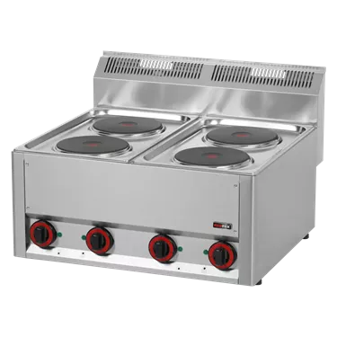 Cooking range electric 4x plate without cabinet 400 V | REDFOX - SP 60 ELS