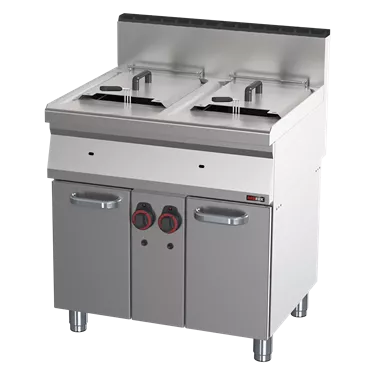 Gas fryer 2 baskets 0,8 kW/l, 15+15 l on cabinet | REDFOX - FE 70/80 G
