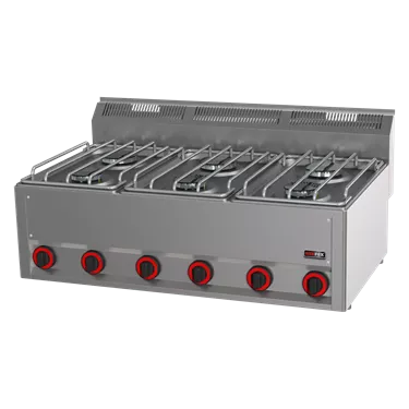 Cooking range gas 6x burner without cabinet | REDFOX - SP 90 GL