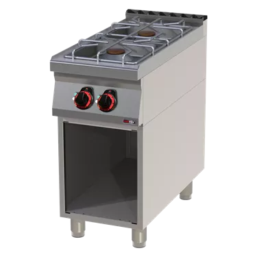 Cooking range gas 2x burner on open cabinet | REDFOX - SP 90/40 G