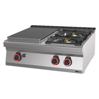 Cooking range solid top gas 3x burner without cabinet | REDFOX - STP 70/08 G