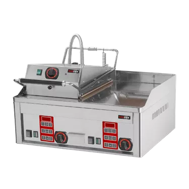 Fry-top griddle plate electric smooth chrom | REDFOX - FTHC 60 ED + KD 30 T