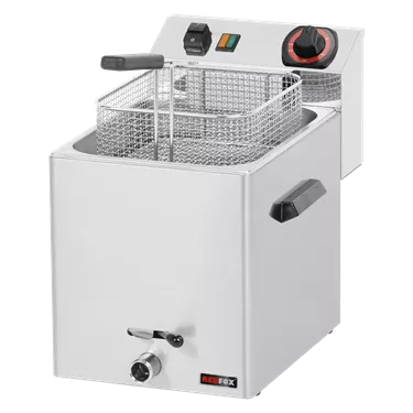 Electric fryer 0,38 kW/l, 8 l counter top drain tap 230 V | REDFOX - FE 07 V