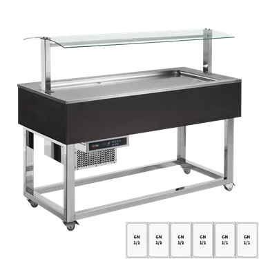 Food display island chilled GN 6-1/1 Wenge | REDFOX - ES LIME+ 6W