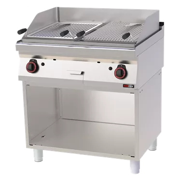 Lava stone grill gas 2 cooking areas 2x 52x36 on open cabinet | REDFOX - GL 70/80 G