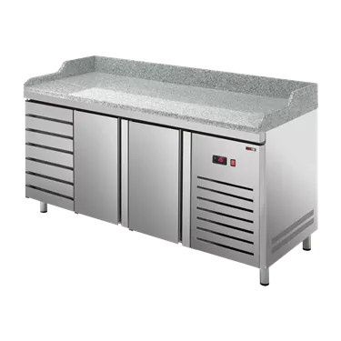 Cooling counter GN 1/1 pizza 2x door, 7x drawer | REDFOX - RTP 3D-2D7ZN