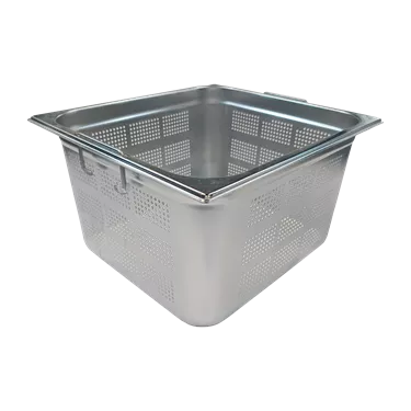 GN container perforated GN 2/3 - 200 handles stainless steel | REDFOX - GND 2/3-200 U