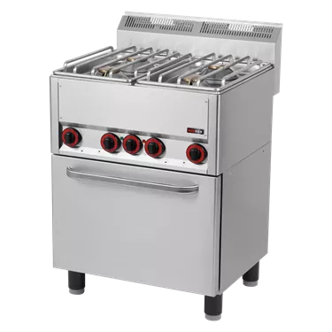 Cooking range combined with electric convection oven GN 1/1 - 4x burner  | REDFOX - SPT 60 GLS