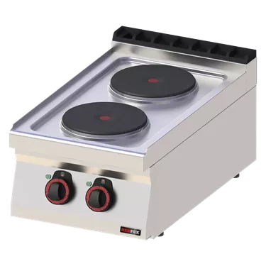 Cooking range electric 2x plate without cabinet 400 V | REDFOX - SP 70/04 E