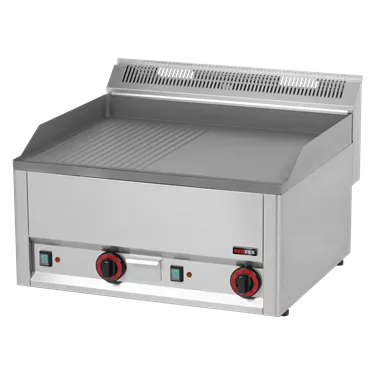Fry-top griddle plate 65x48 electric combined without cabinet 400 V | REDFOX - FTHR 60 EL
