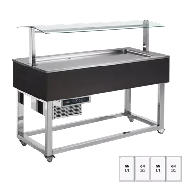 Food display island chilled GN 4-1/1 Wenge | REDFOX - ES LIME+ 4W