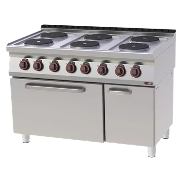 Cooking range electric with static electric oven GN 2/1 - 6x plate 400 V | REDFOX - SPT 70/120-21 E