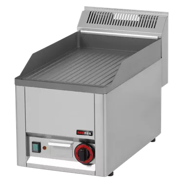 Fry-top griddle plate 32x48 electric grooved without cabinet 230 V | REDFOX - FTR 30 EL